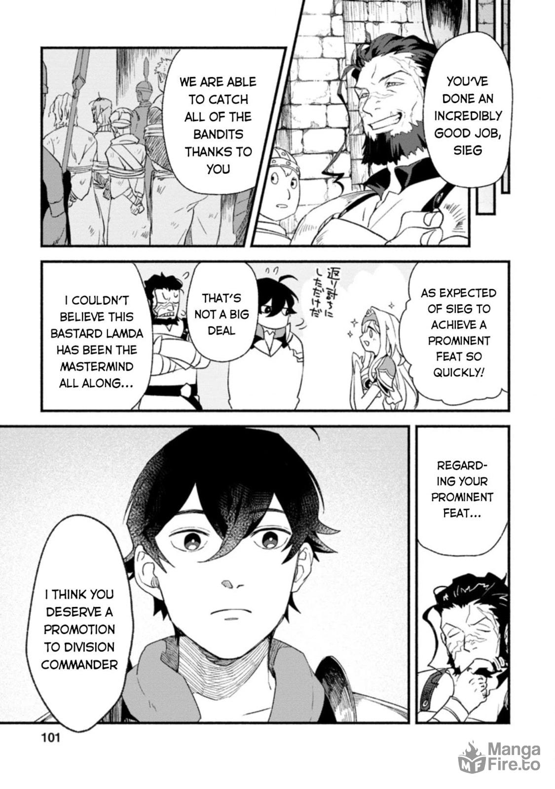 Sono Monban, Saikyou Nitsuki: Tsuihou Sareta Bougyo Ryoku 9999 no Senshi, Outo no Monban Toshite Musou Suru – Chapter 4 page 9